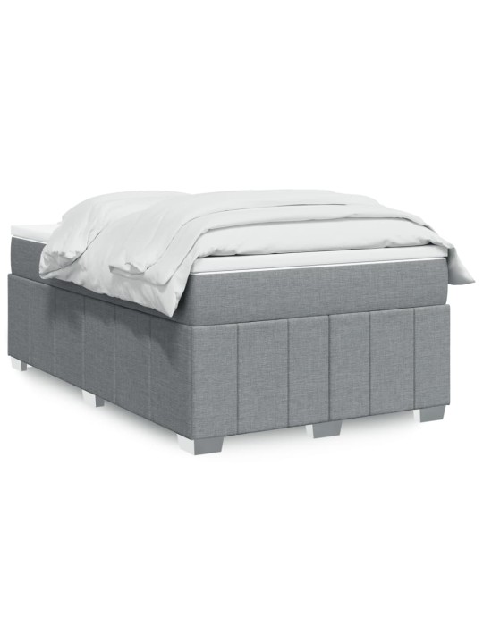 Box spring postel s matrací světle šedá 120 x 200 cm textil