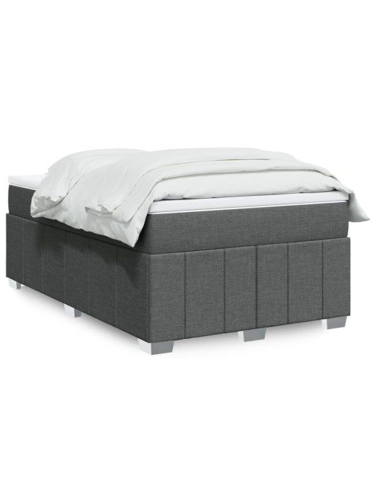 Box spring postel s matrací tmavě šedá 120x200 cm textil