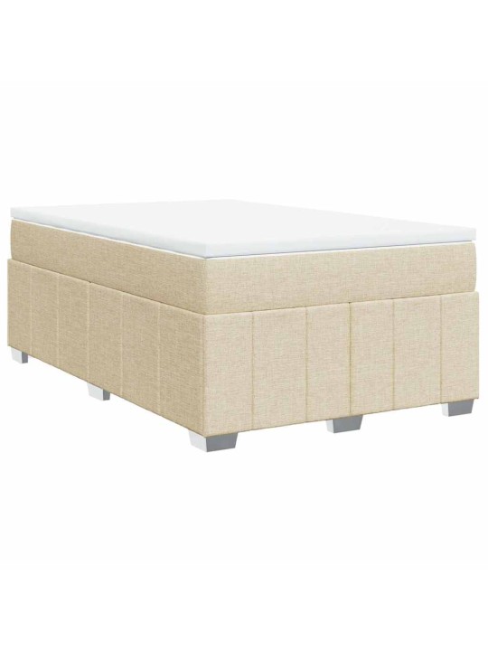 Box spring postel s matrací krémová 120x200 cm textil