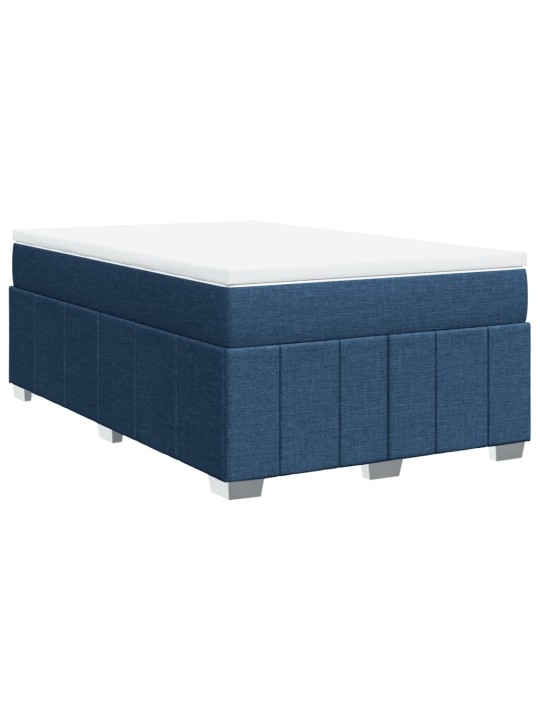 Box spring postel s matrací modrá 120x200 cm textil