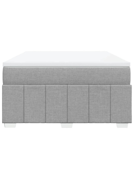 Box spring postel s matrací světle šedá 140 x 190 cm textil