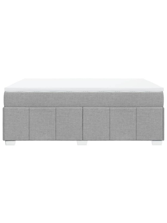 Box spring postel s matrací světle šedá 140 x 190 cm textil