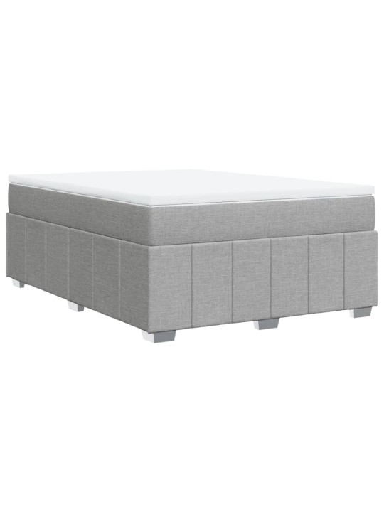Box spring postel s matrací světle šedá 140 x 190 cm textil