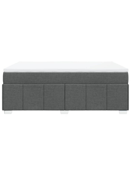 Box spring postel s matrací tmavě šedý 140 x 190 cm textil
