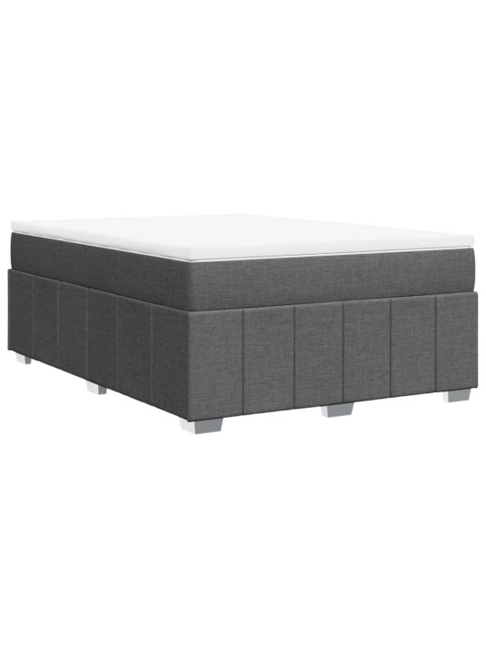 Box spring postel s matrací tmavě šedý 140 x 190 cm textil