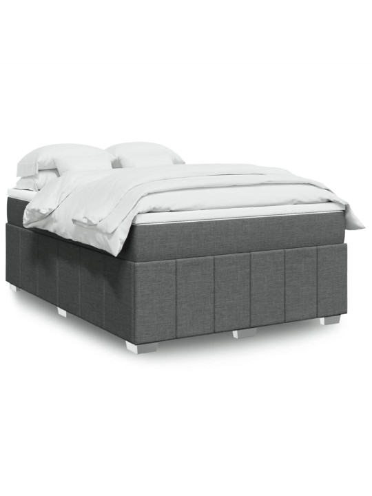 Box spring postel s matrací tmavě šedý 140 x 190 cm textil