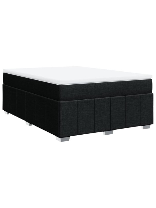 Box spring postel s matrací černá 140 x 190 cm textil