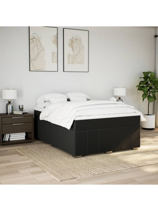 Box spring postel s matrací černá 140 x 190 cm textil