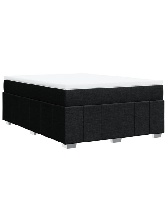 Box spring postel s matrací černá 140 x 190 cm textil