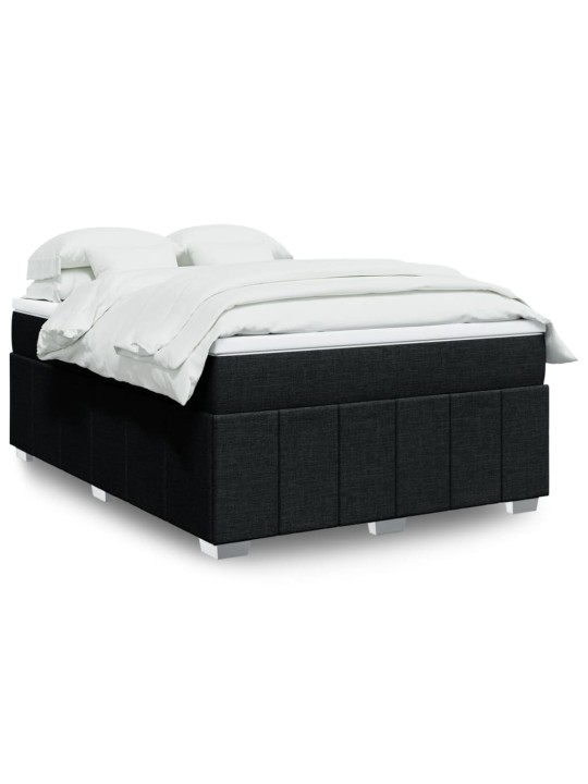 Box spring postel s matrací černá 140 x 190 cm textil