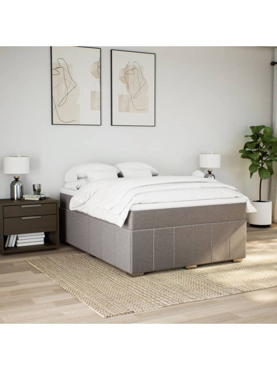 Box spring postel s matrací taupe 140x190 cm textil