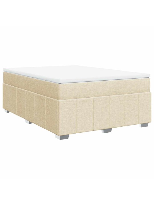 Box spring postel s matrací krémová 140x190 cm textil