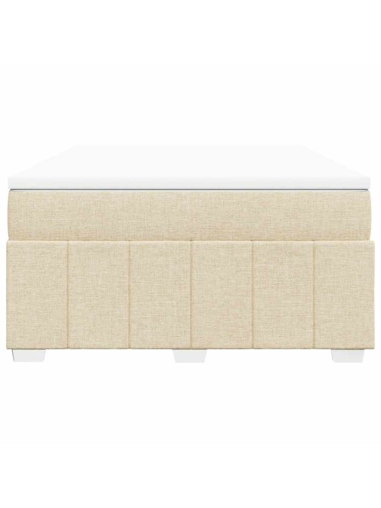 Box spring postel s matrací krémová 140x190 cm textil