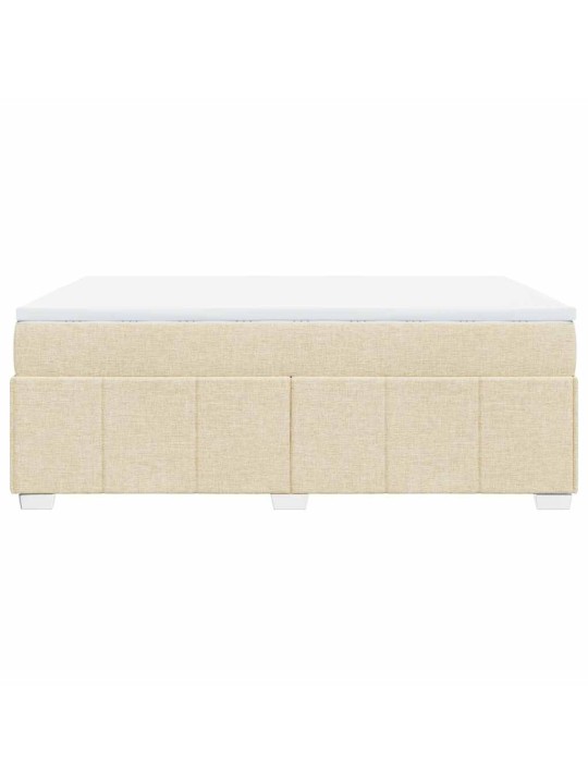 Box spring postel s matrací krémová 140x190 cm textil