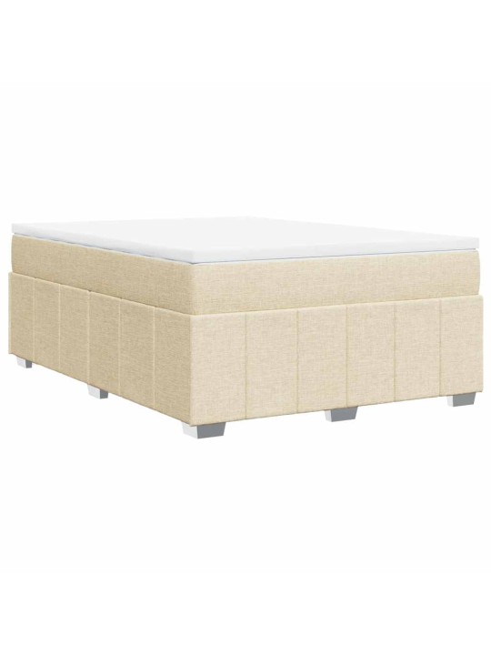 Box spring postel s matrací krémová 140x190 cm textil