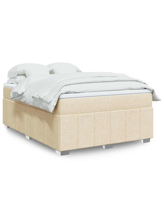 Box spring postel s matrací krémová 140x190 cm textil