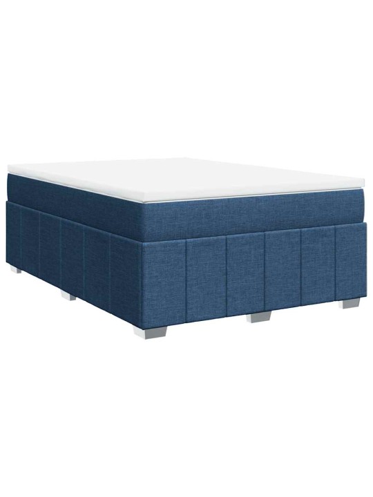 Box spring postel s matrací modrá 140x190 cm textil