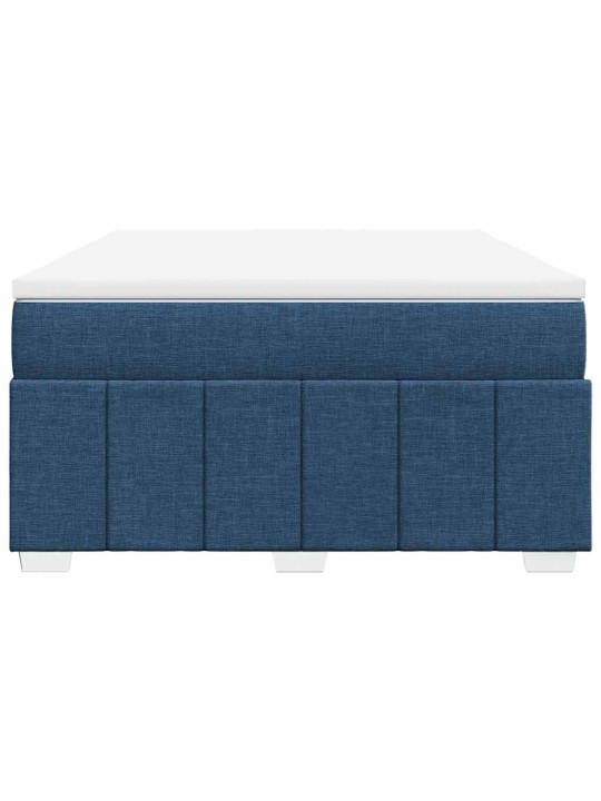 Box spring postel s matrací modrá 140x190 cm textil
