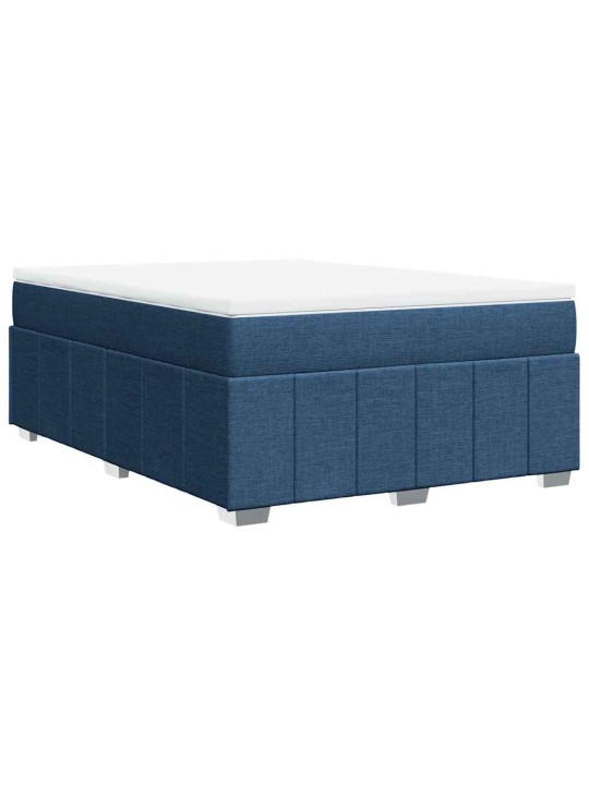 Box spring postel s matrací modrá 140x190 cm textil