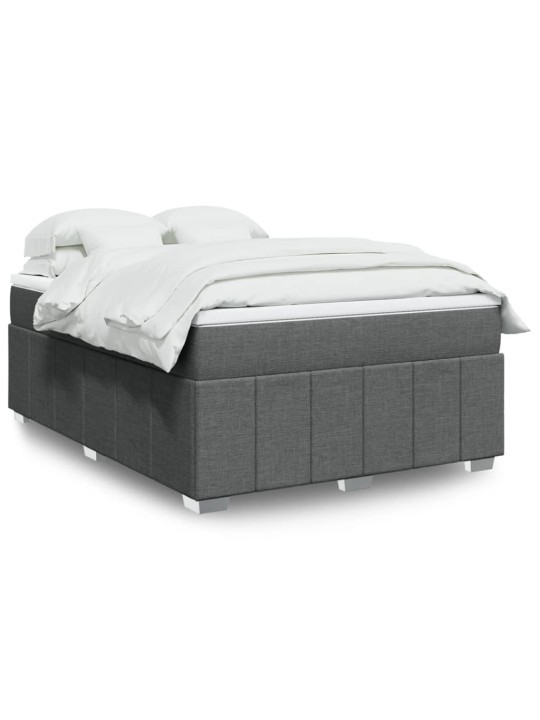 Box spring postel s matrací tmavě šedá 140x200 cm textil