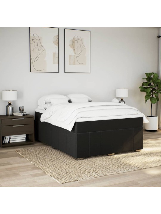 Box spring postel s matrací černá 140x200 cm textil