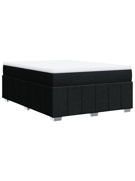 Box spring postel s matrací černá 140x200 cm textil