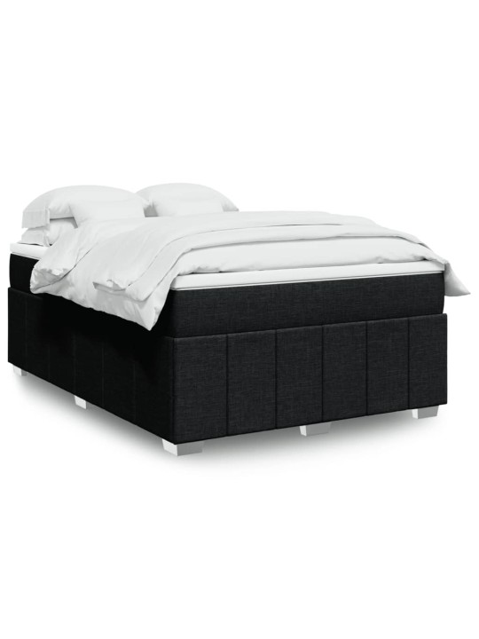 Box spring postel s matrací černá 140x200 cm textil