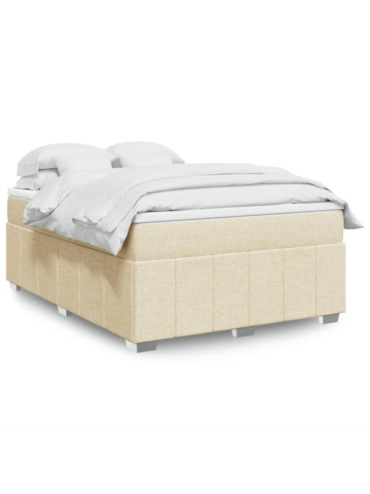 Box spring postel s matrací krémová 140x200 cm textil