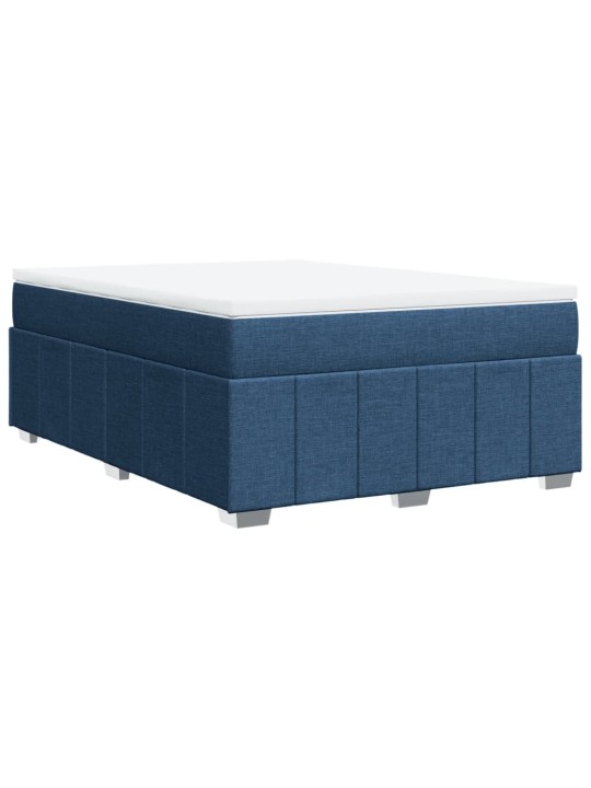 Box spring postel s matrací modrá 140x200 cm textil