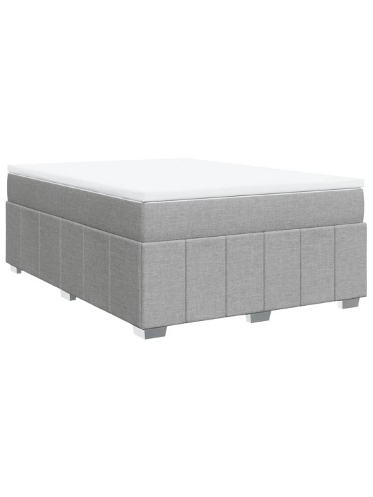 Box spring postel s matrací světle šedá 160 x 200 cm textil
