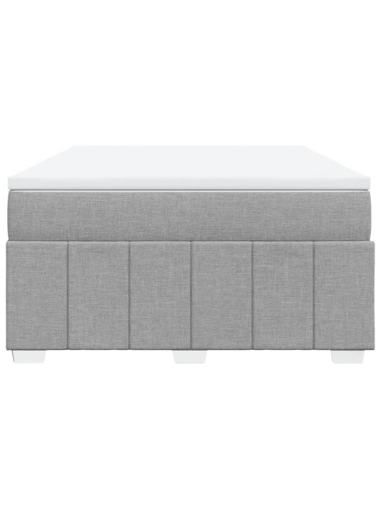 Box spring postel s matrací světle šedá 160 x 200 cm textil