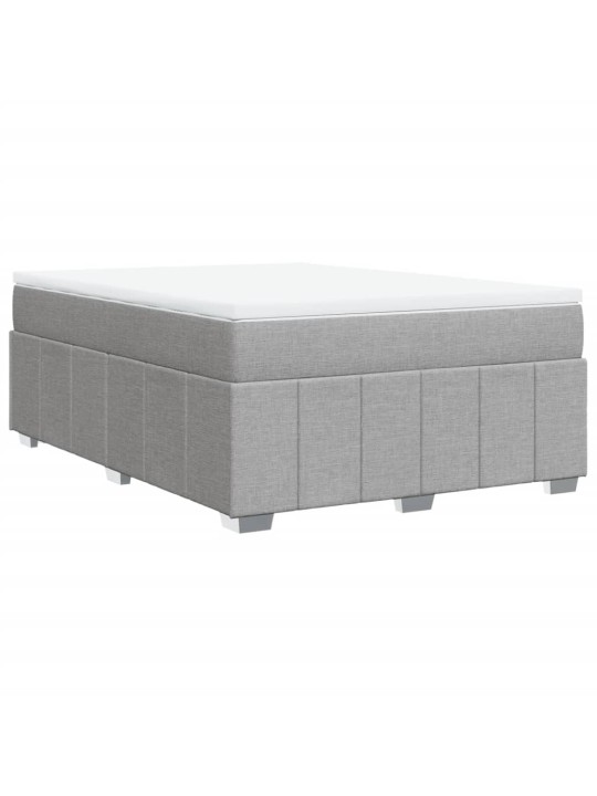 Box spring postel s matrací světle šedá 160 x 200 cm textil
