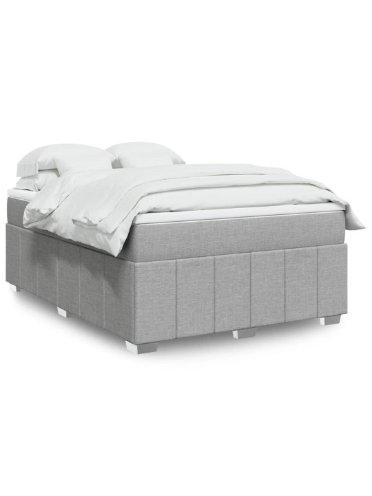 Box spring postel s matrací světle šedá 160 x 200 cm textil