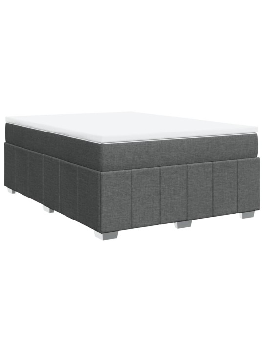 Box spring postel s matrací tmavě šedá 160x200 cm textil