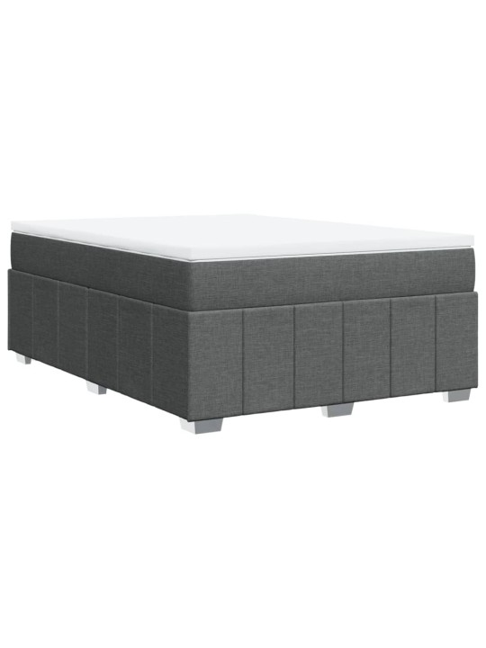 Box spring postel s matrací tmavě šedá 160x200 cm textil