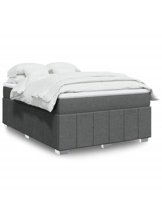 Box spring postel s matrací tmavě šedá 160x200 cm textil