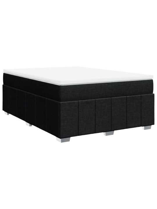 Box spring postel s matrací černá 160x200 cm textil
