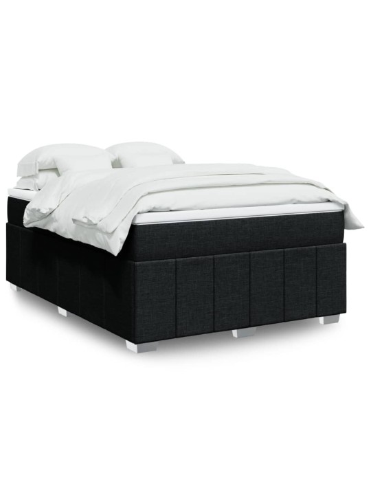 Box spring postel s matrací černá 160x200 cm textil