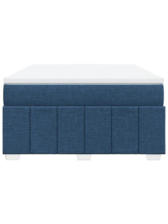 Box spring postel s matrací modrá 160x200 cm textil