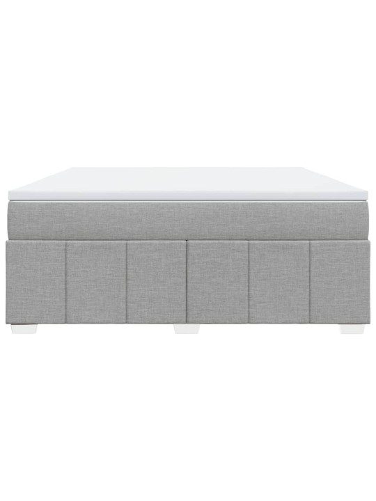 Box spring postel s matrací světle šedá 180 x 200 cm textil