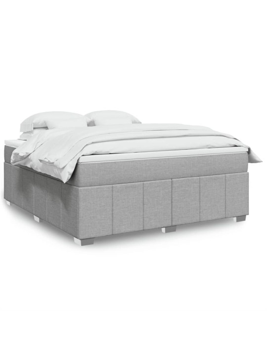 Box spring postel s matrací světle šedá 180 x 200 cm textil