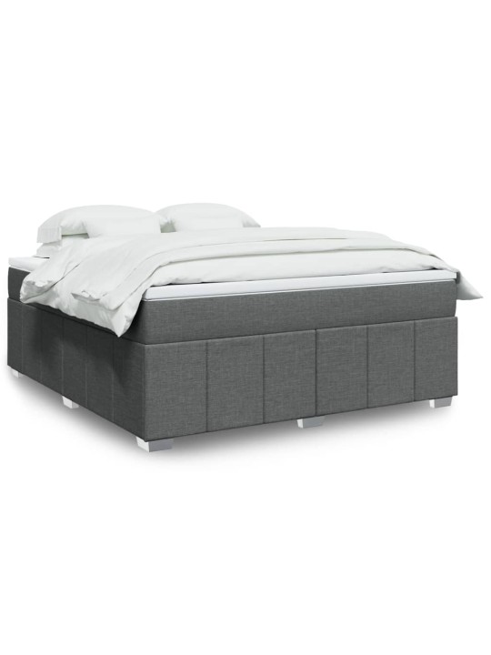 Box spring postel s matrací tmavě šedá 180x200 cm textil