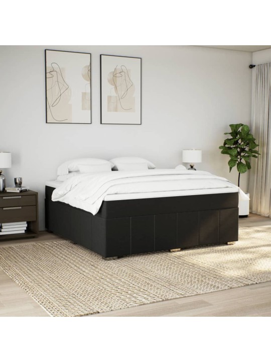 Box spring postel s matrací černá 180x200 cm textil
