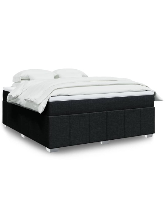 Box spring postel s matrací černá 180x200 cm textil