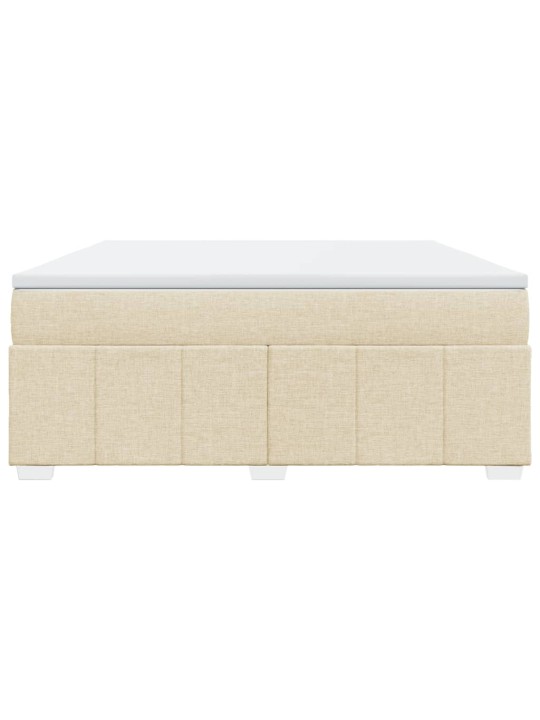 Box spring postel s matrací krémová 180x200 cm textil