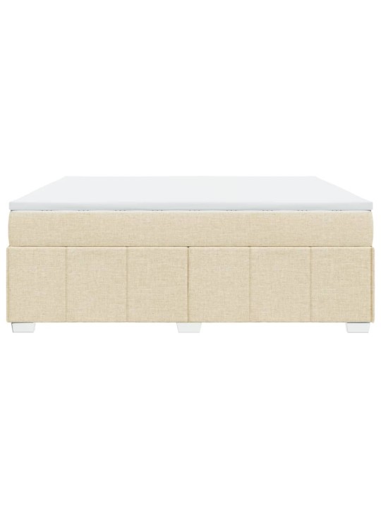 Box spring postel s matrací krémová 180x200 cm textil