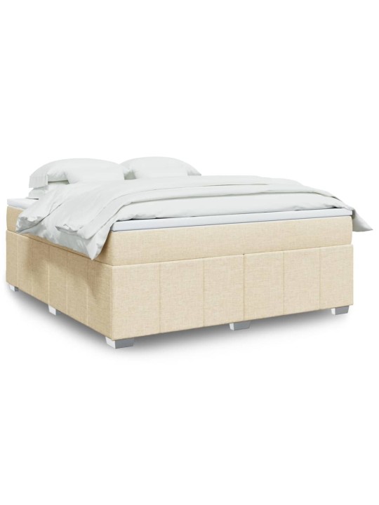 Box spring postel s matrací krémová 180x200 cm textil