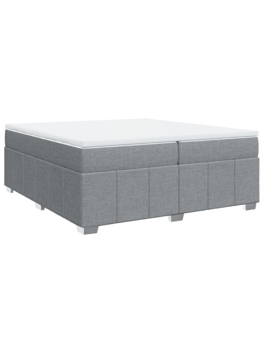 Box spring postel s matrací světle šedá 200 x 200 cm textil