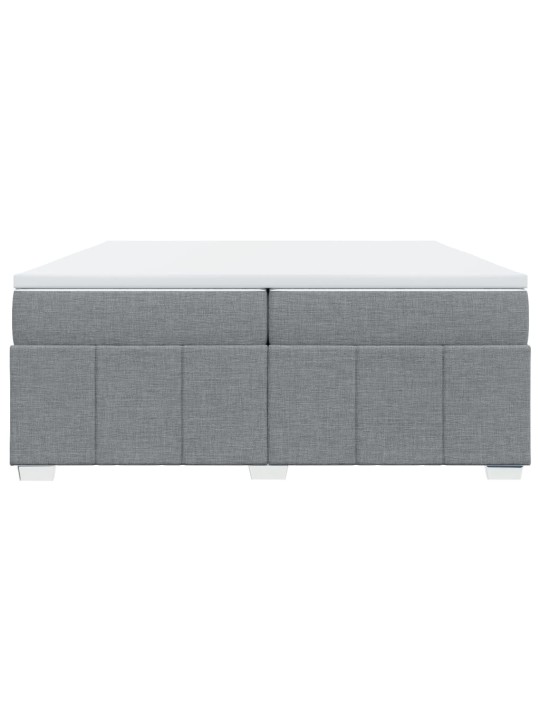 Box spring postel s matrací světle šedá 200 x 200 cm textil
