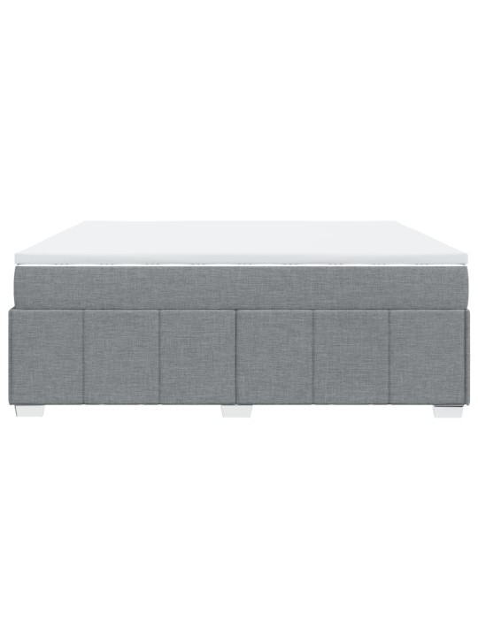 Box spring postel s matrací světle šedá 200 x 200 cm textil